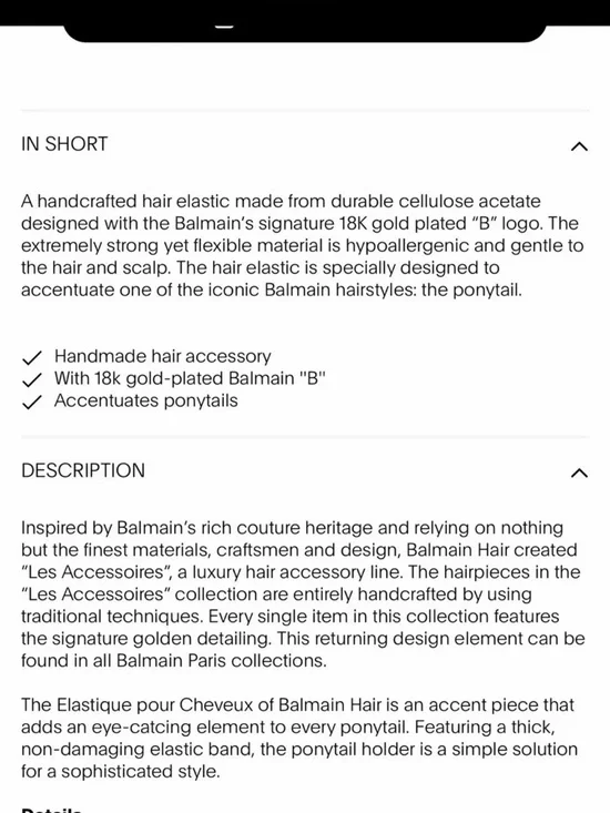 Authentic Balmain Paris Hair Couture Elastique pour Cheveux White - Picture 6 of 8